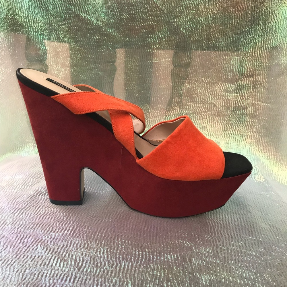 Color block Zara heels with chunky/block heel